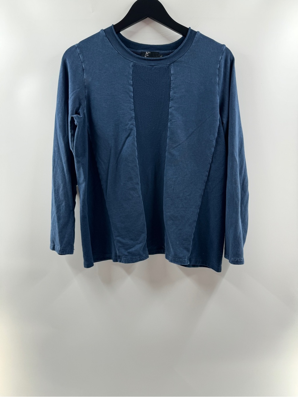 Fenini Blue Long Sleeve Scoop Neck Top Women's XS Cotton Blend